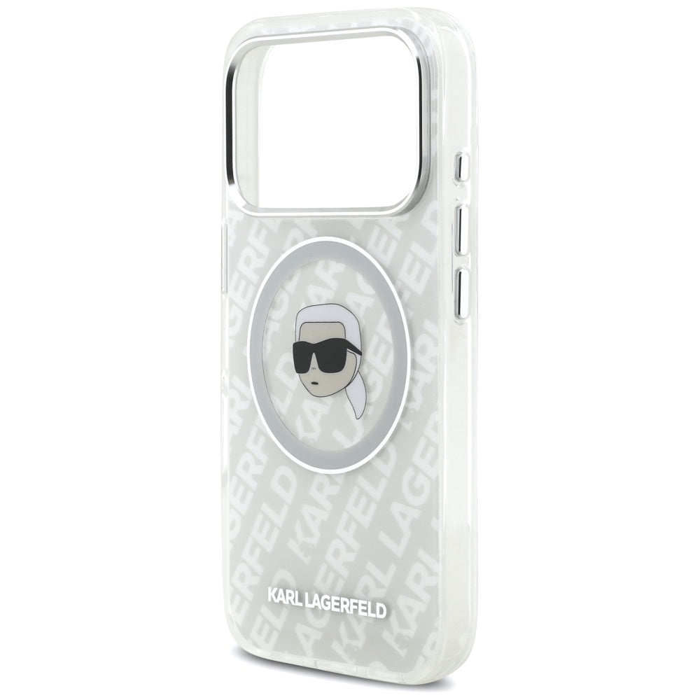 MagSafe Hülle für Apple iPhone 17 Pro Max, Karl Lagerfeld, IML Karl`s Head, Grau