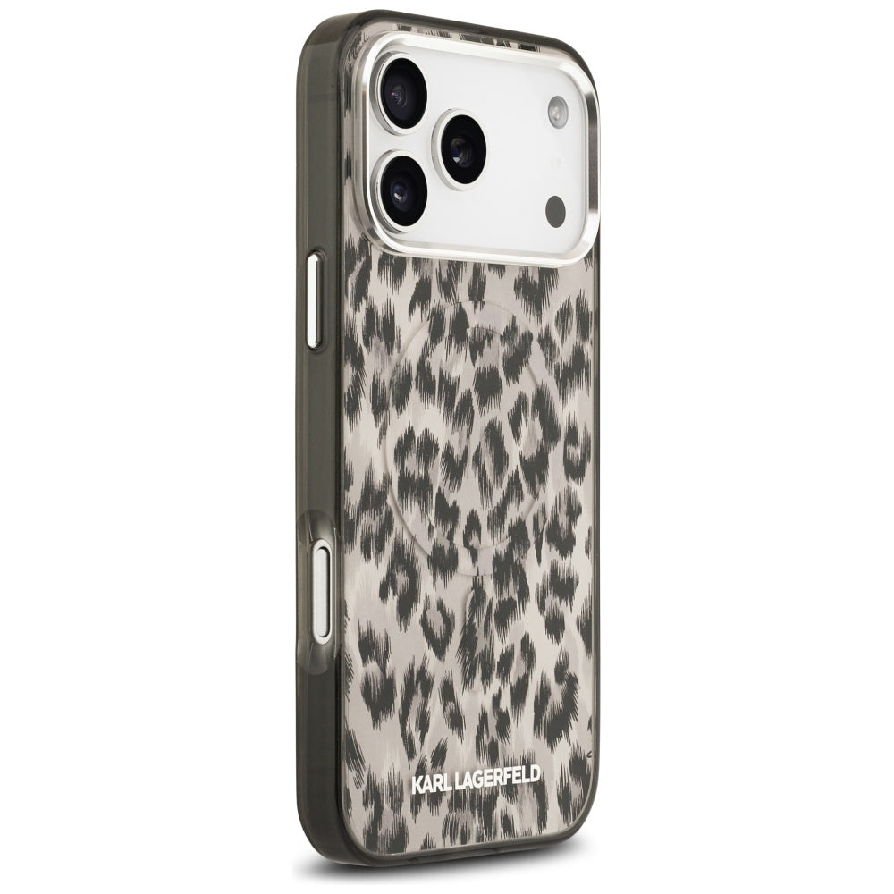 MagSafe Hülle für Apple iPhone 17 Pro Max, Karl Lagerfeld, IML Leopard Muster, Braun