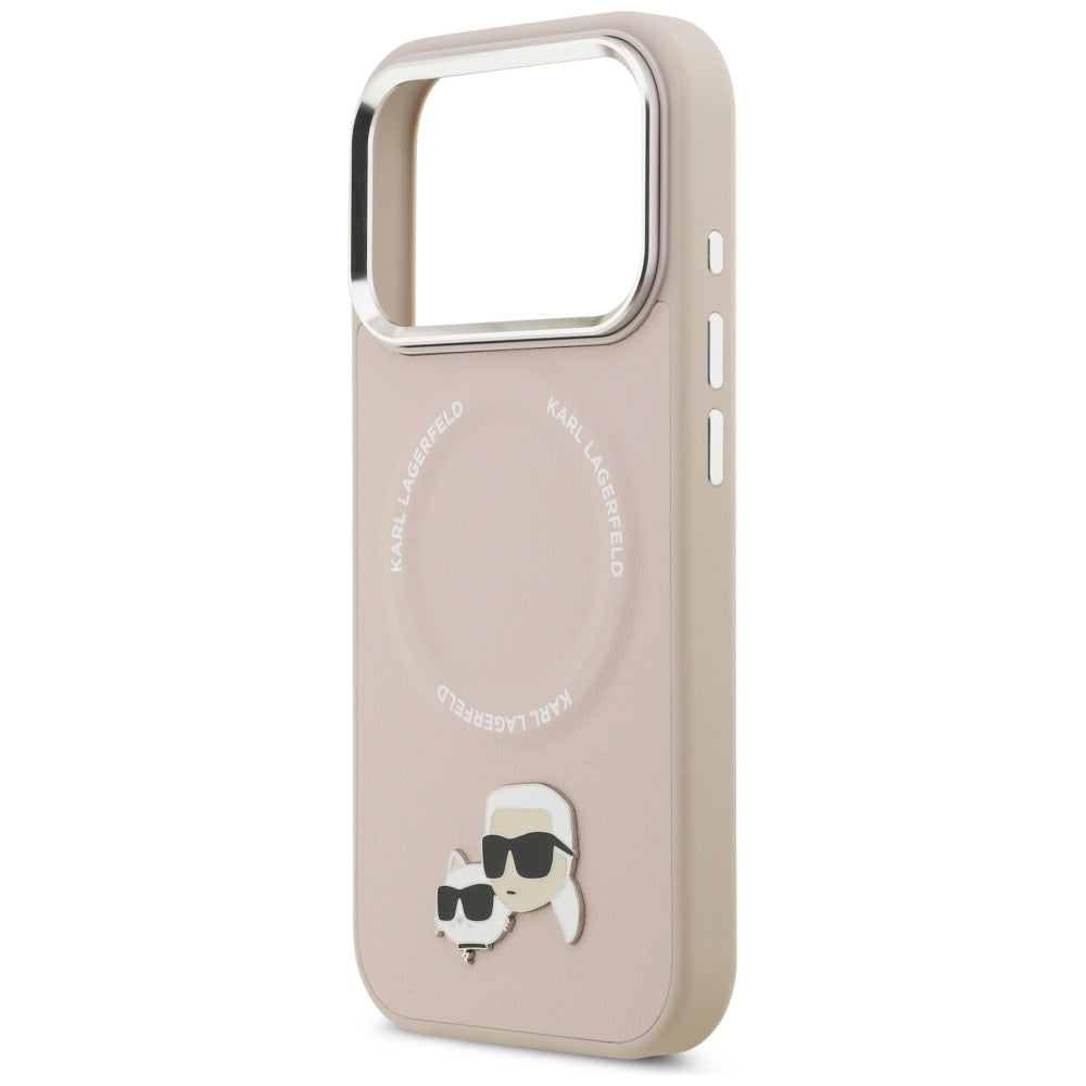 MagSafe Hülle für Apple iPhone 17 Pro Max, Karl Lagerfeld, Karl & Choupette Pins, Rosa
