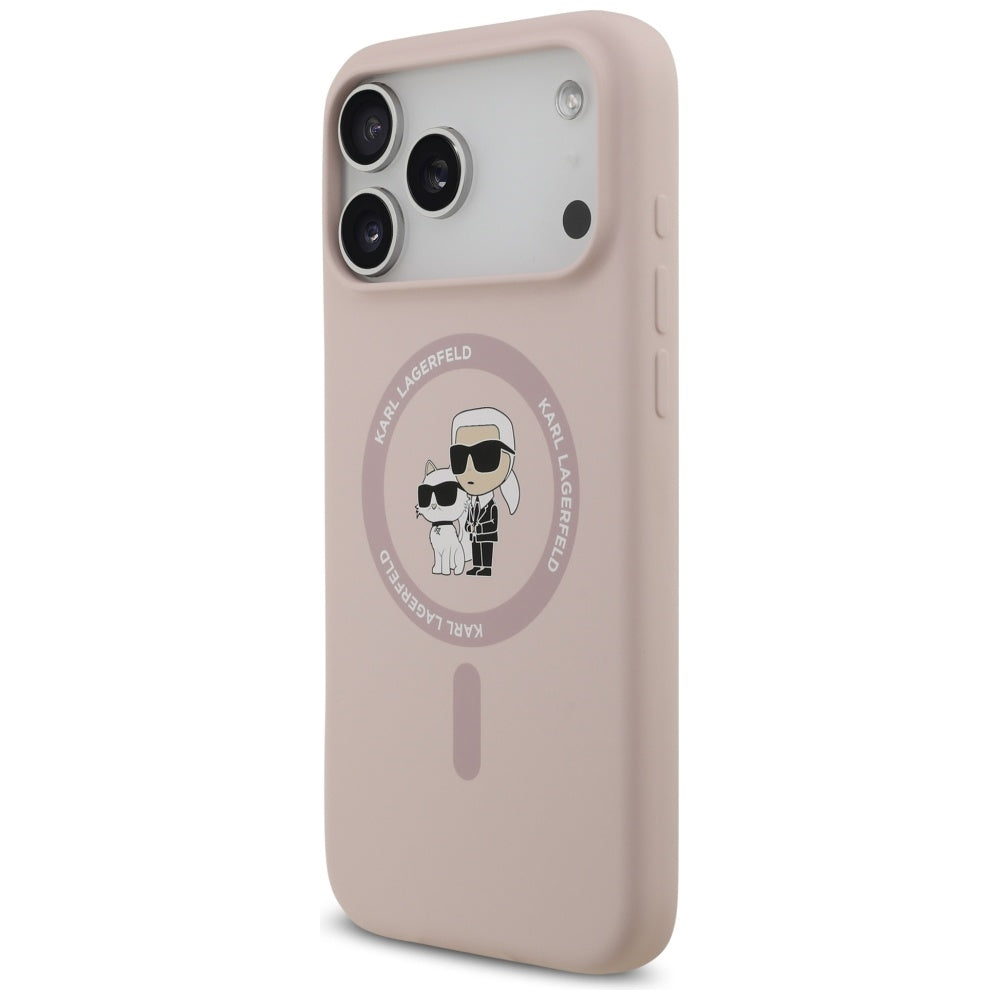 MagSafe Hülle für Apple iPhone 17 Pro Max, Karl Lagerfeld, Ring Karl & Choupette, Rosa