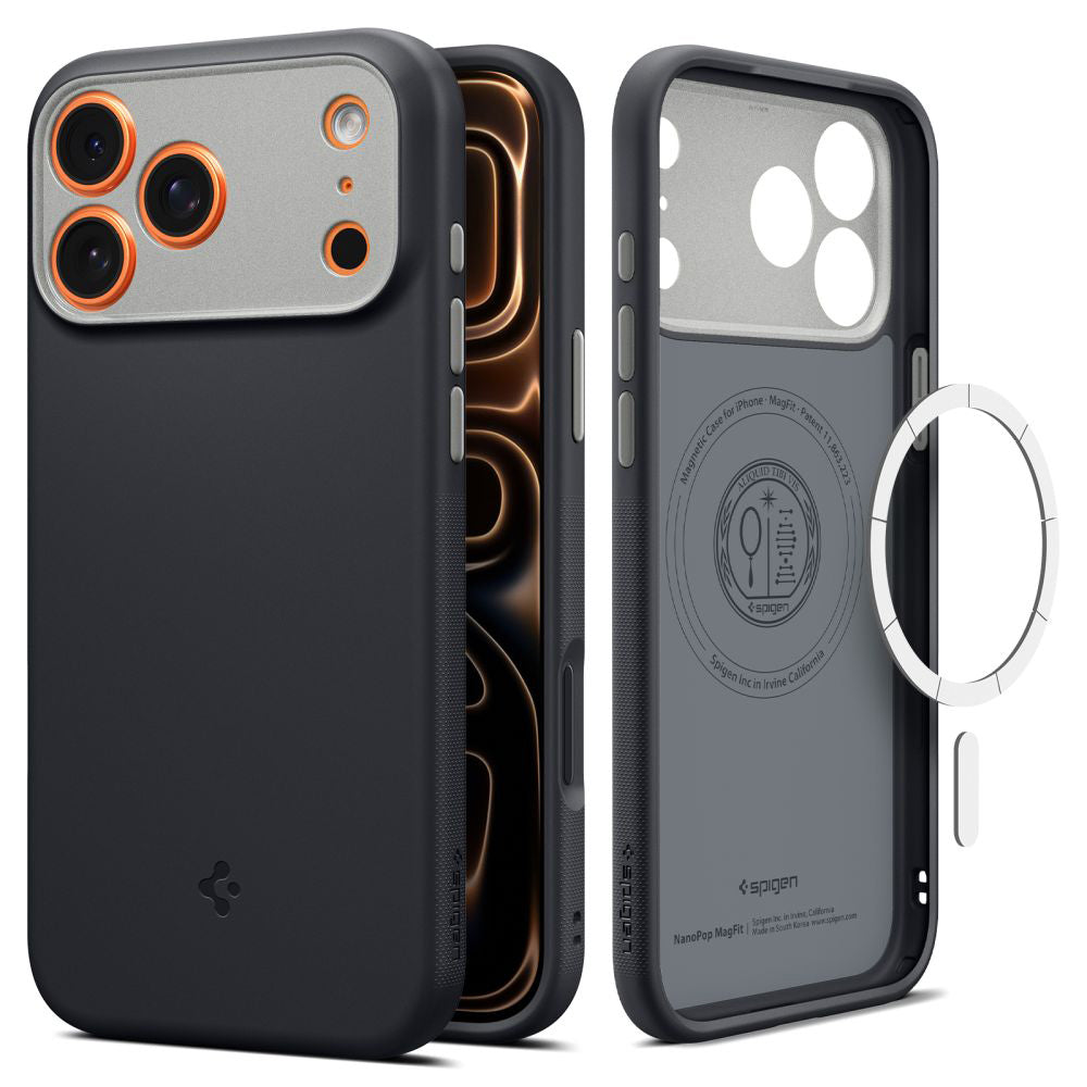 MagSafe Hülle für Apple iPhone 17 Pro Max, Spigen, Caseology Nano Pop, Schwarz