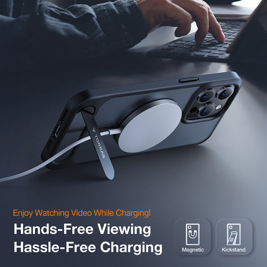 MagSafe Case for Apple iPhone 17 Pro Max, Torras, Pstand, Black