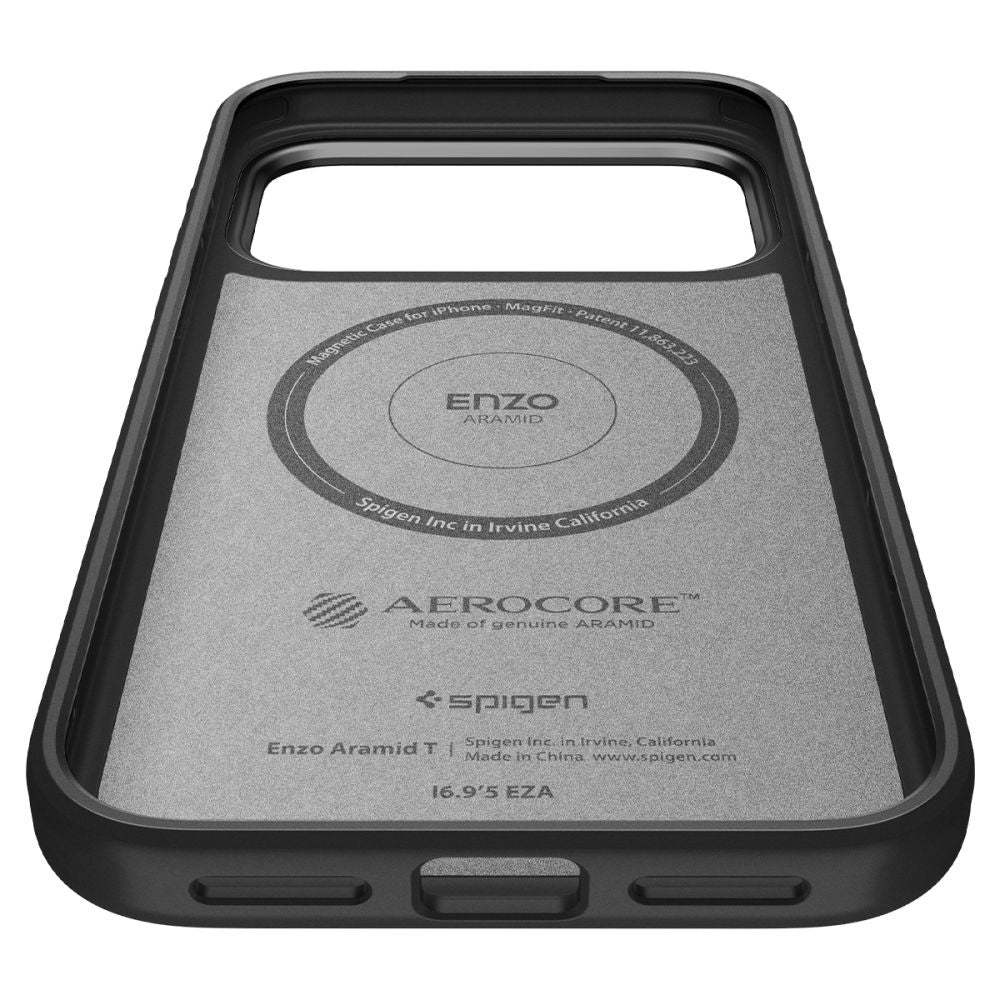 MagSafe Hülle für Apple iPhone 17 Pro, Spigen, Enzo Aramid T, Schwarz ACS09959