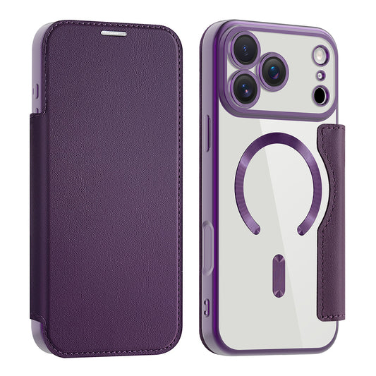 MagSafe Case for Apple iPhone 17 Pro, Techsuit, SmartMag Book, Purple
