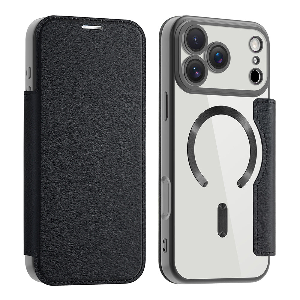 MagSafe Case for Apple iPhone 17 Pro, Techsuit, SmartMag Book, Black