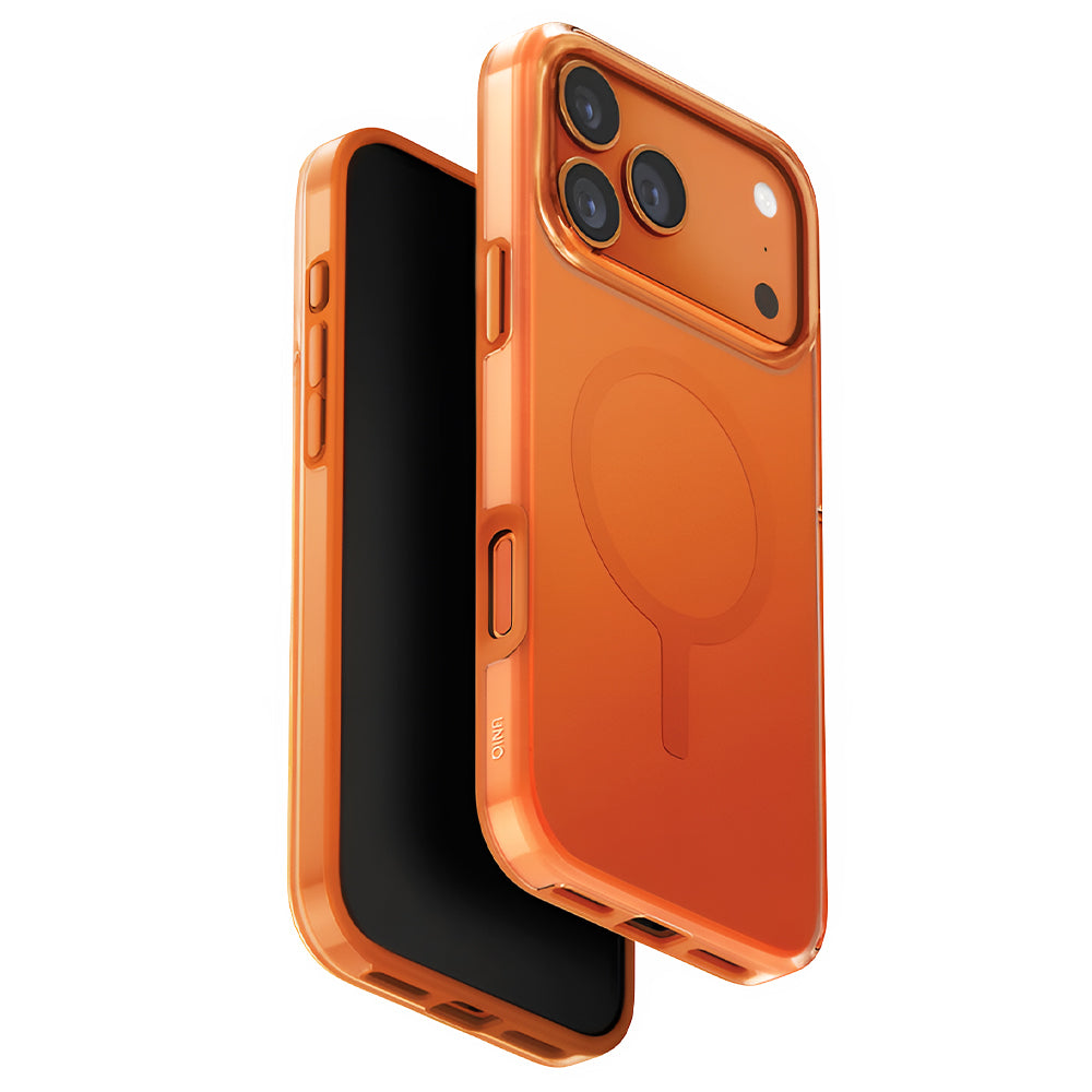 MagSafe Hülle für Apple iPhone 17 Pro, UNIQ, Clario MagClick, Orange