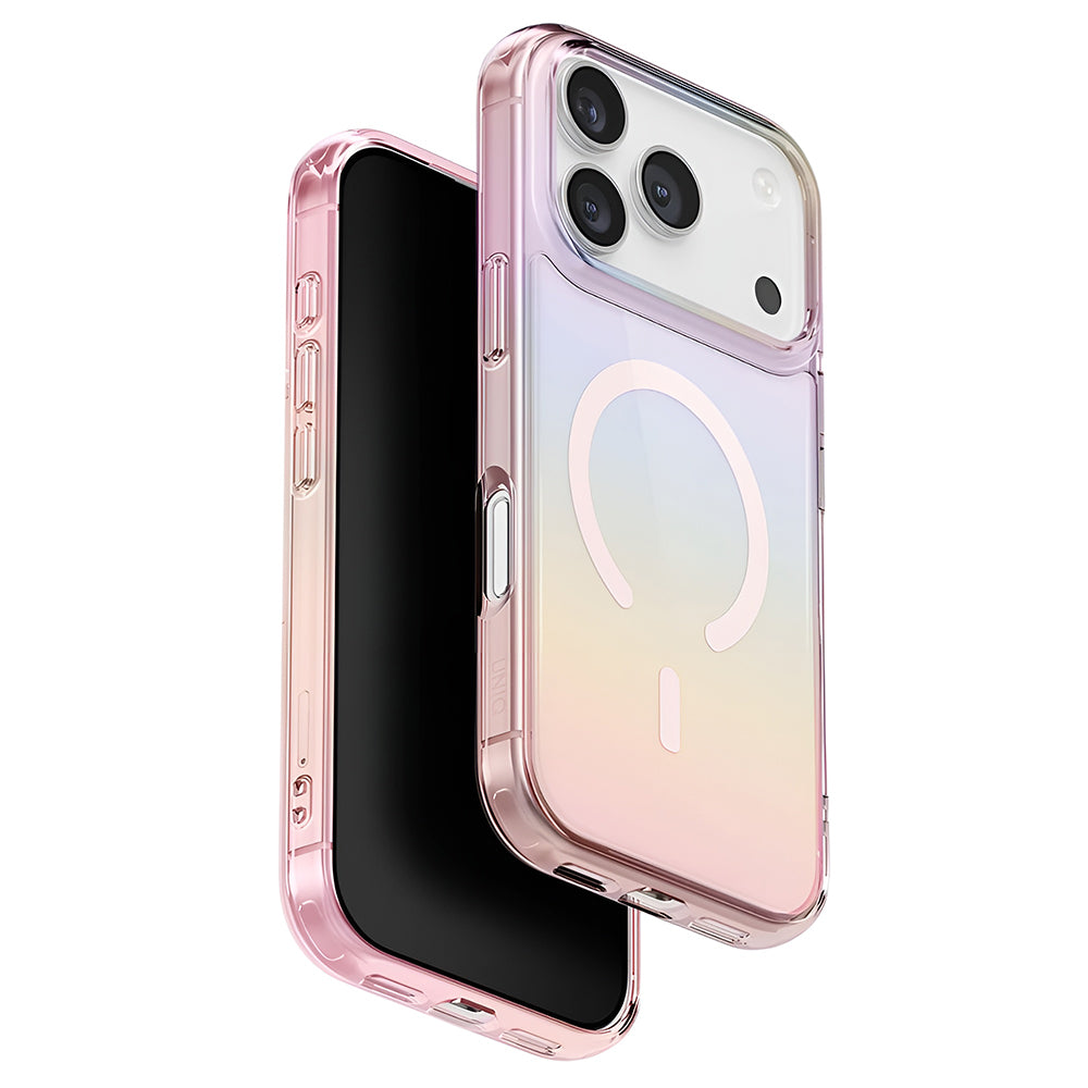 MagSafe Hülle für Apple iPhone 17 Pro, UNIQ, Iridescia MagClick, Pastellblau