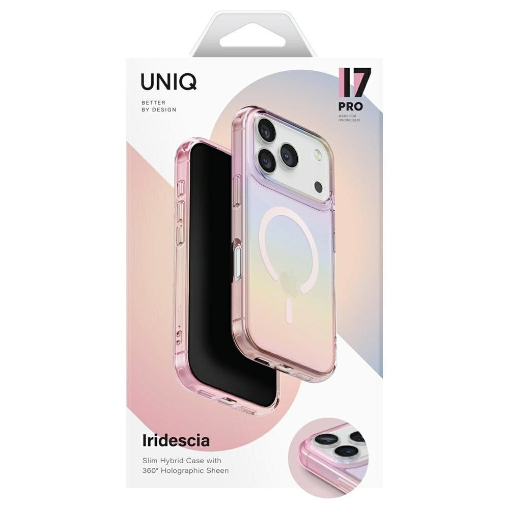 MagSafe Hülle für Apple iPhone 17 Pro, UNIQ, Iridescia MagClick, Pastellblau
