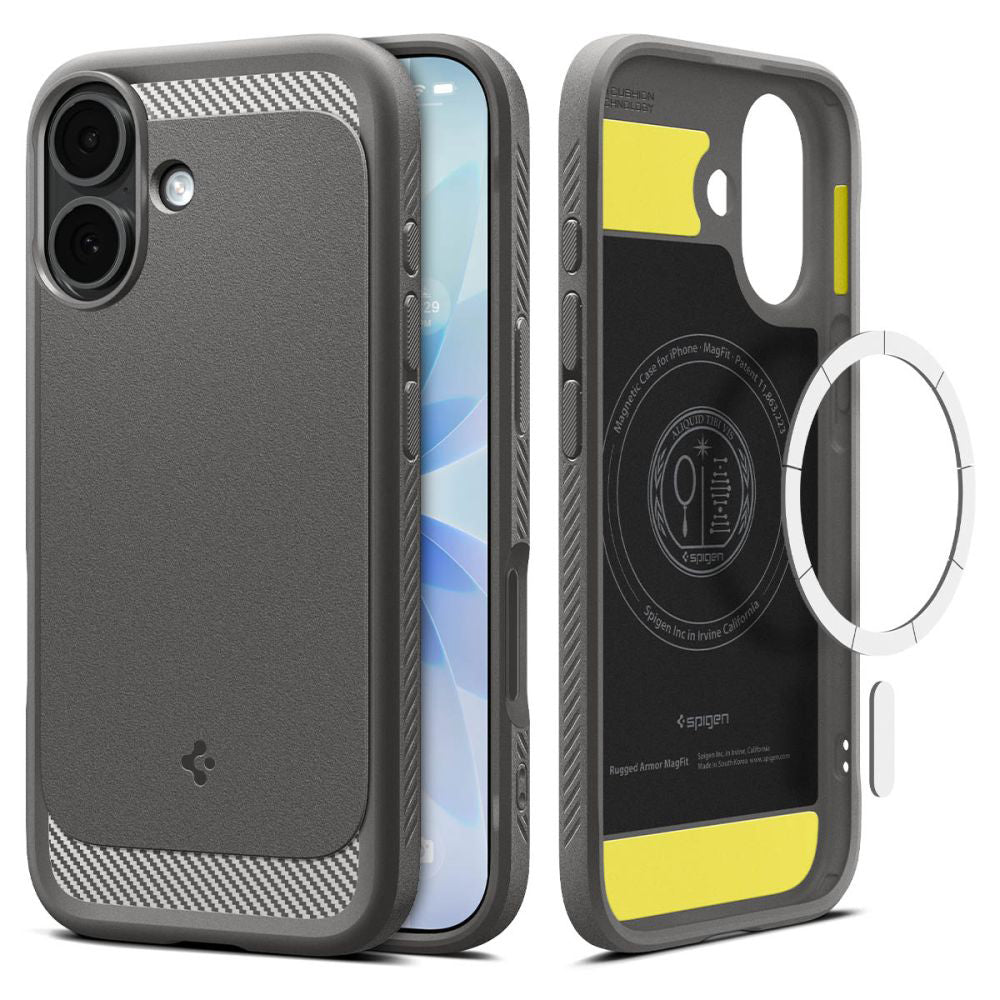 MagSafe Case for Apple iPhone 17, Spigen, Rugged Armor, Gray ACS10368