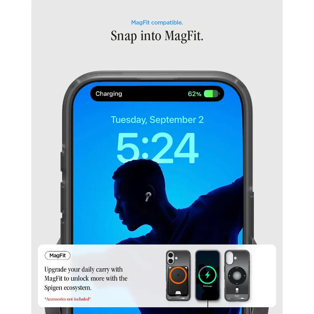 MagSafe Hülle für Apple iPhone 17, Spigen, Ultra Hybrid Classic, Schwarz