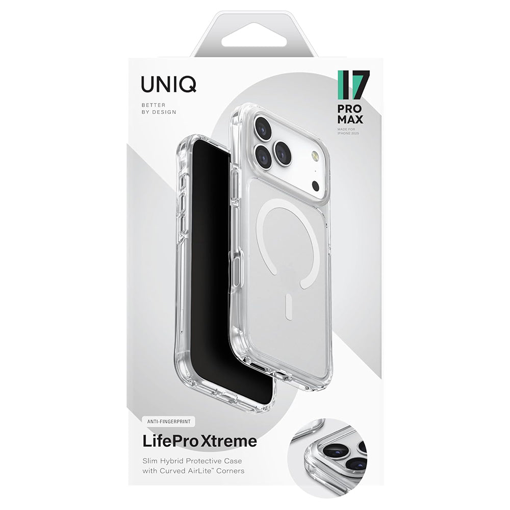 MagSafe Hülle für Apple iPhone 17, UNIQ, LifePro Xtreme MagClick, Transparent
