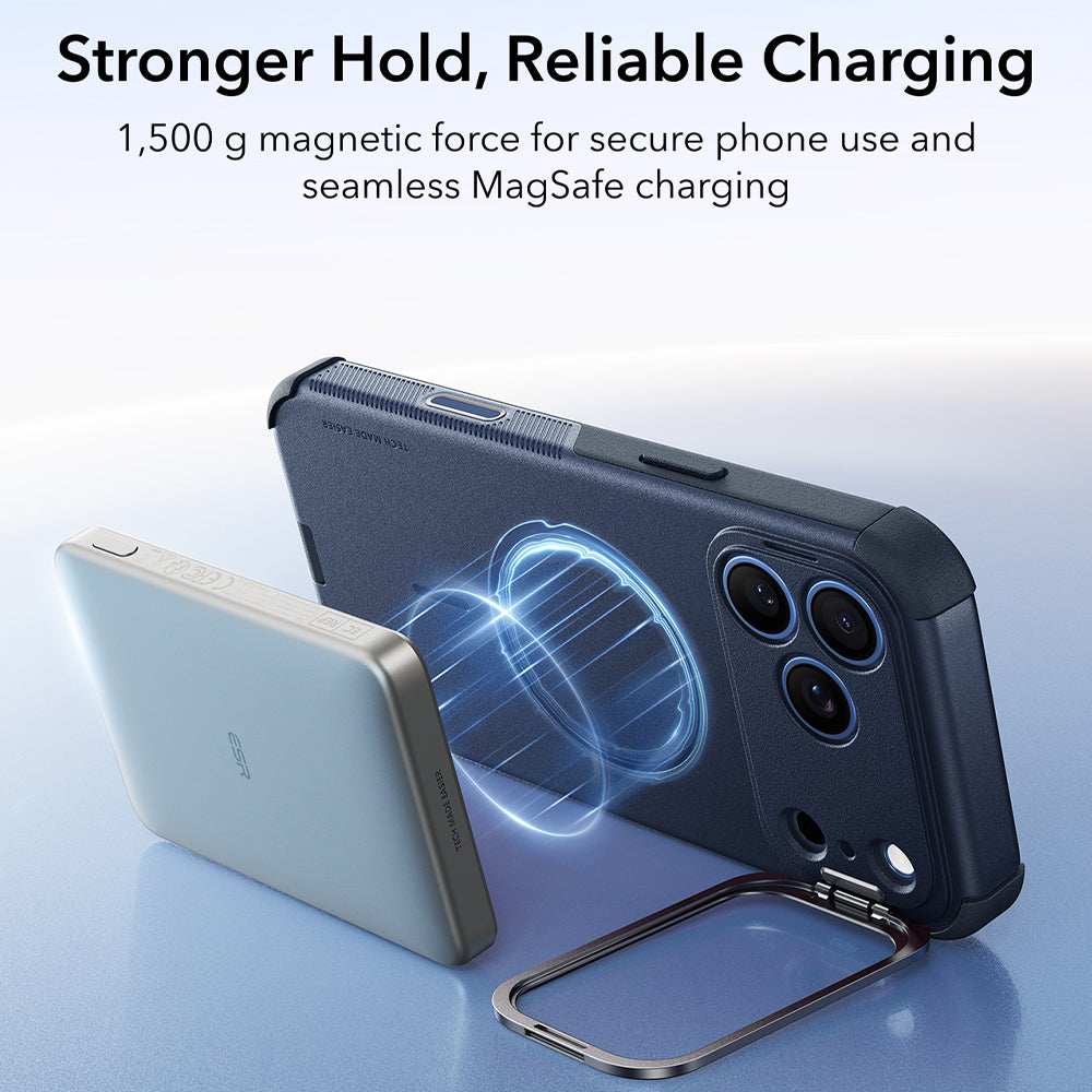 MagSafe-Hülle für Apple iPhone 18 Pro / 17 Pro, ESR, Cyber Armor Kickstand, Blau