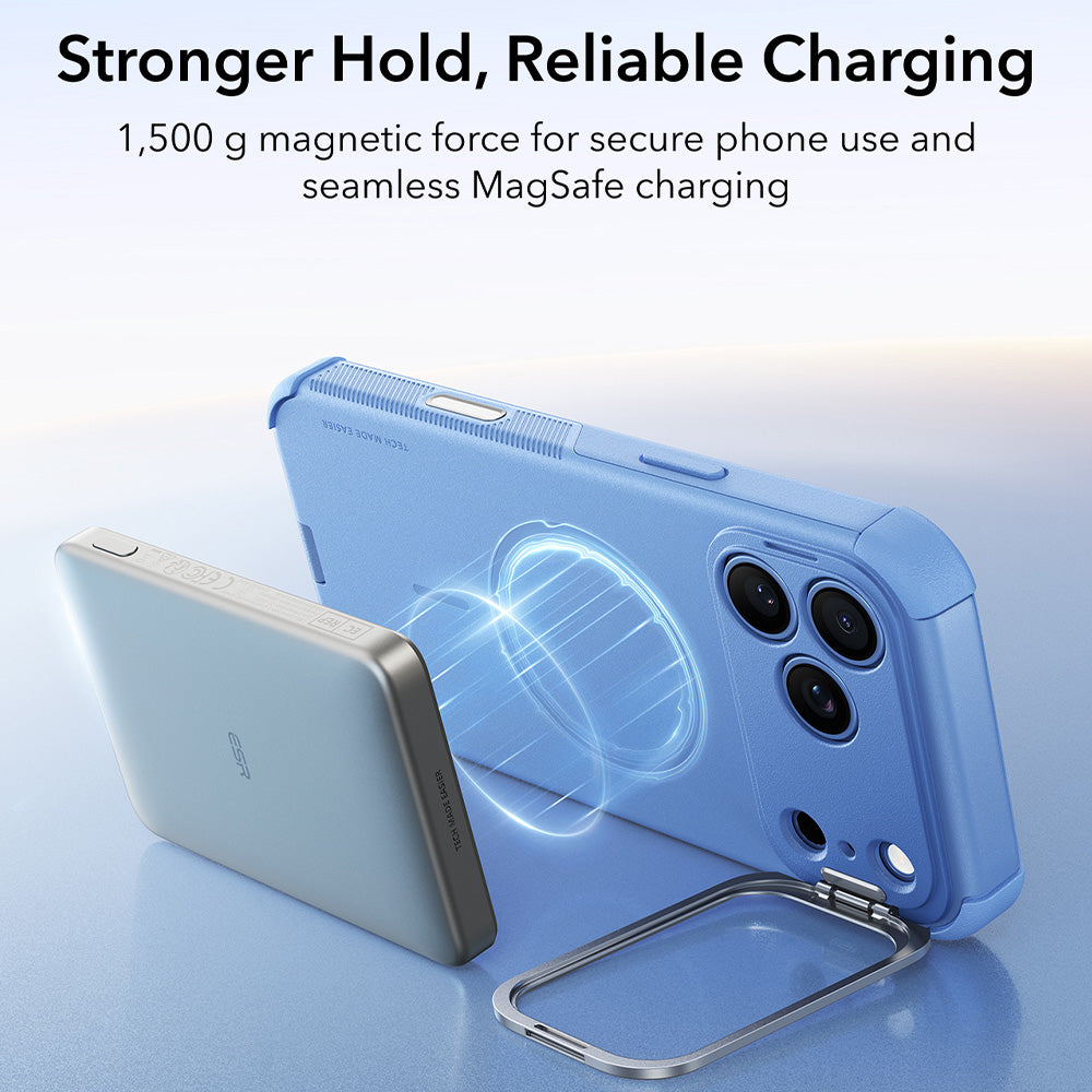 MagSafe-Hülle für Apple iPhone 18 Pro / 17 Pro, ESR, Cyber Armor Kickstand, Blau