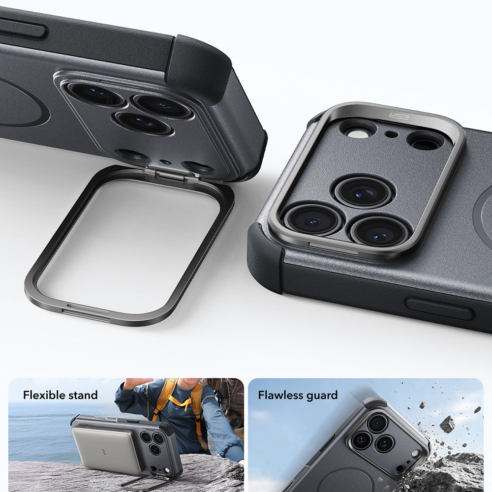 MagSafe-Hülle für Apple iPhone 18 Pro / 17 Pro, ESR, Cyber Armor Kickstand, Grau