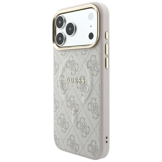 MagSafe-Hülle für Apple iPhone 18 Pro / 17 Pro, Guess, 4G Embossed Ring Classic Logo, Rosa