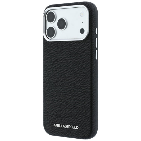 MagSafe-Hülle für Apple iPhone 18 Pro / 17 Pro, Karl Lagerfeld, Geprägtes Verlängertes Logo, Schwarz