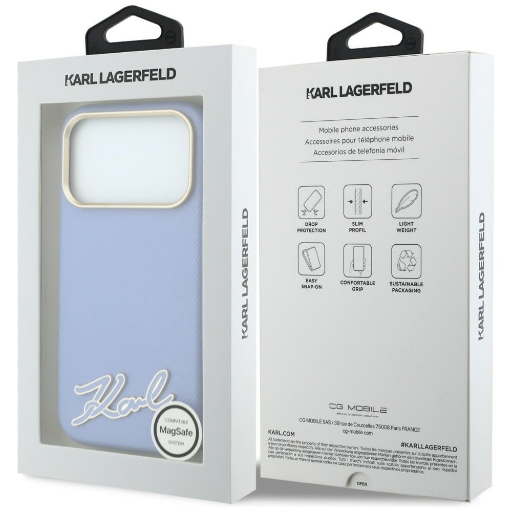 MagSafe-Hülle für Apple iPhone 18 Pro / 17 Pro, Karl Lagerfeld, geprägtes Harz-Logo, Blau