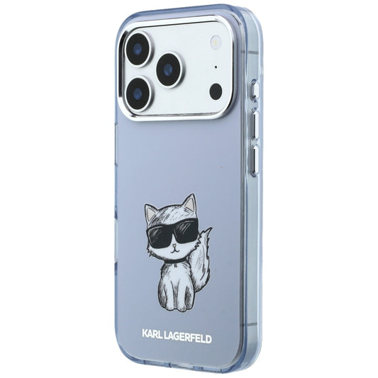 MagSafe-Hülle für Apple iPhone 18 Pro / 17 Pro, Karl Lagerfeld, IML Choupette Body Sketch Print, Blau