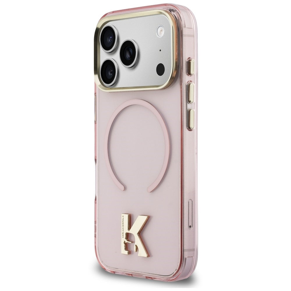 MagSafe-Hülle für Apple iPhone 18 Pro / 17 Pro, Karl Lagerfeld, IML Karl Head Logo, Rosa