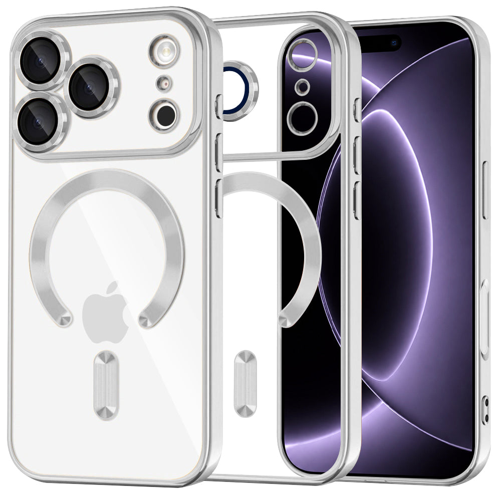 MagSafe-Hülle für Apple iPhone 18 Pro / 17 Pro, Techsuit, Luxury Crystal, Silber