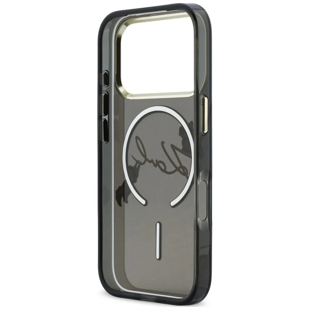 MagSafe-Hülle für Apple iPhone 18 Pro, Karl Lagerfeld, IML Choupette Karl Script Logo, Schwarz
