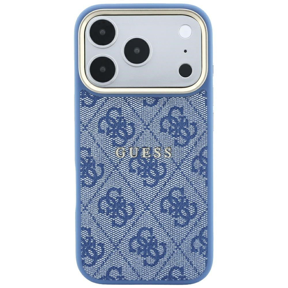 MagSafe-Hülle für Apple iPhone 18 Pro Max / 17 Pro Max, Guess, 4G Embossed Classic, Blau