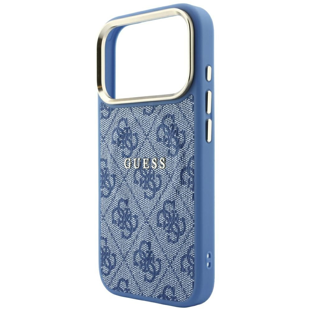 MagSafe-Hülle für Apple iPhone 18 Pro Max / 17 Pro Max, Guess, 4G Embossed Classic, Blau