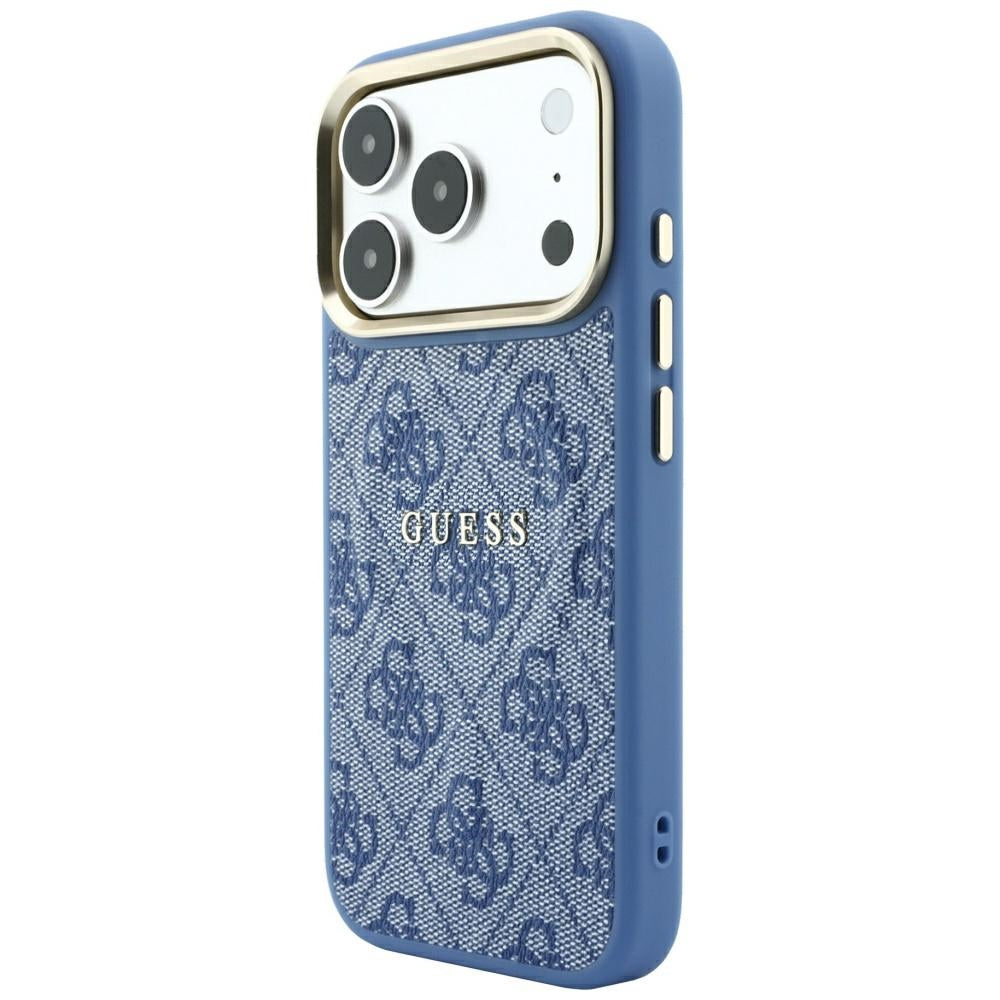 MagSafe-Hülle für Apple iPhone 18 Pro Max / 17 Pro Max, Guess, 4G Embossed Classic, Blau