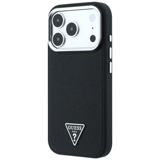 MagSafe-Hülle für Apple iPhone 18 Pro Max / 17 Pro Max, Guess, geprägtes Dreieck-Logo, Schwarz