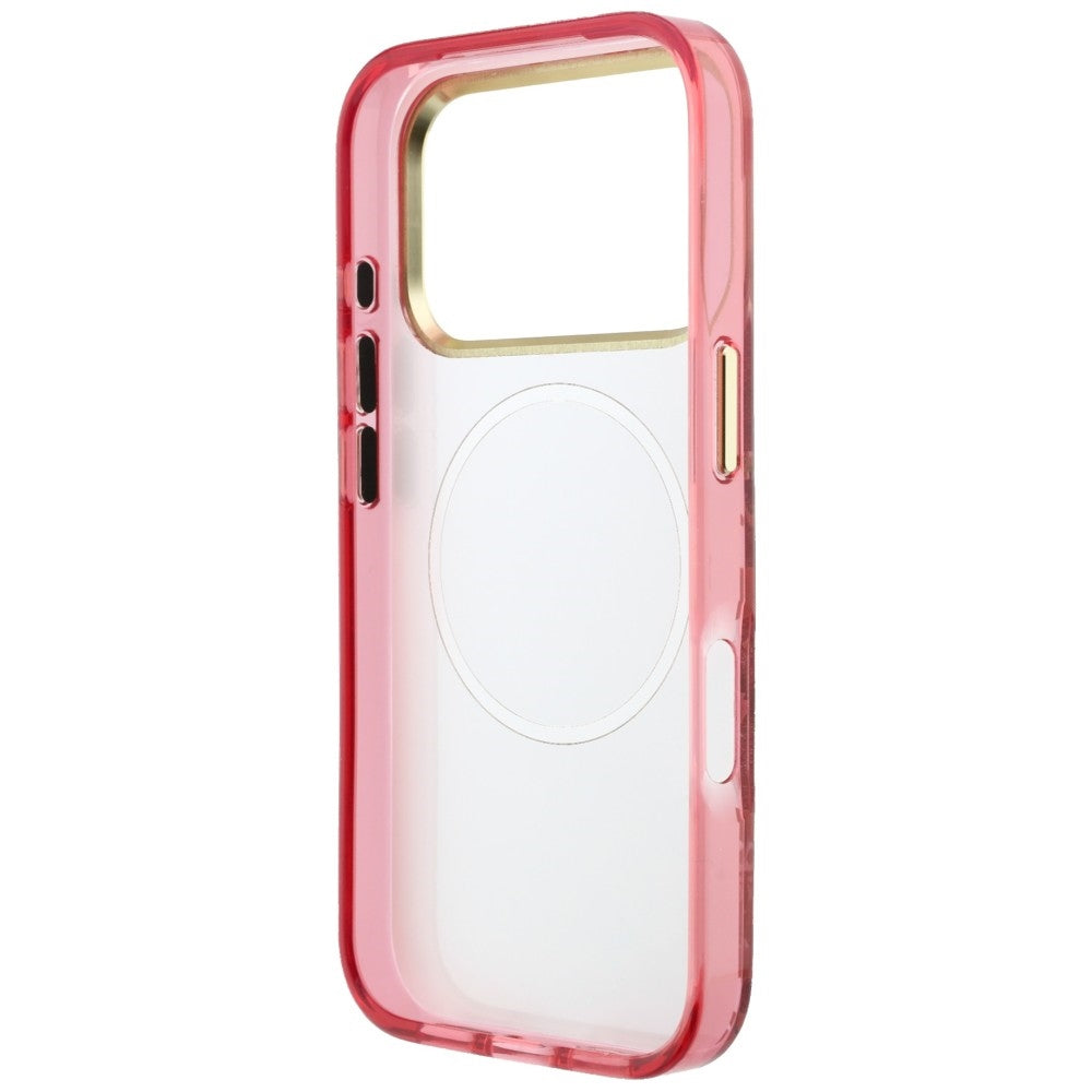 MagSafe-Hülle für Apple iPhone 18 Pro Max / 17 Pro Max, Guess, IML Glitter Blossom Roses, Weinrot