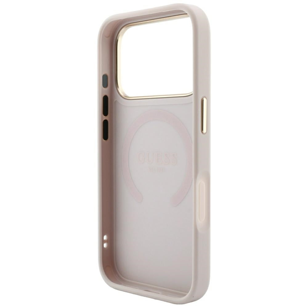 MagSafe-Hülle für Apple iPhone 18 Pro Max / 17 Pro Max, Guess, Saffiano Peony Ring, Rosa