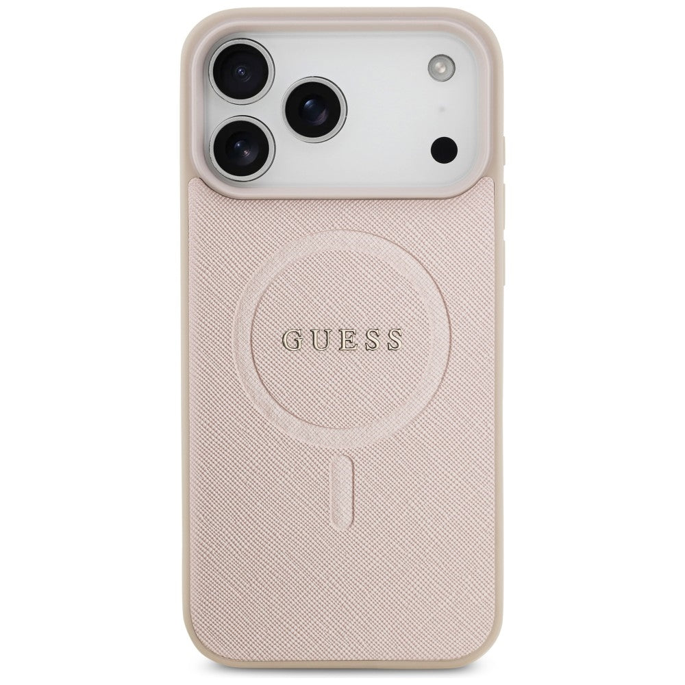 MagSafe-Hülle für Apple iPhone 18 Pro Max / 17 Pro Max, Guess, Saffiano, Rosa