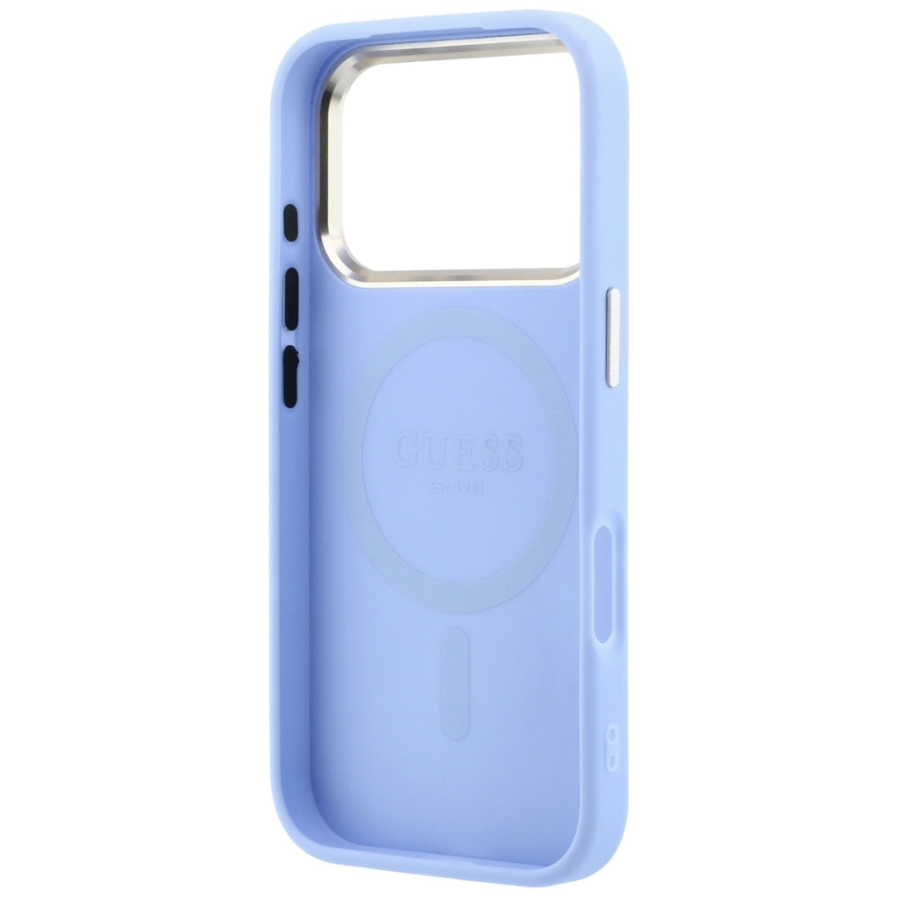 MagSafe Case for Apple iPhone 18 Pro Max / 17 Pro Max, Guess, Saffiano Small 4G Classic, Blue