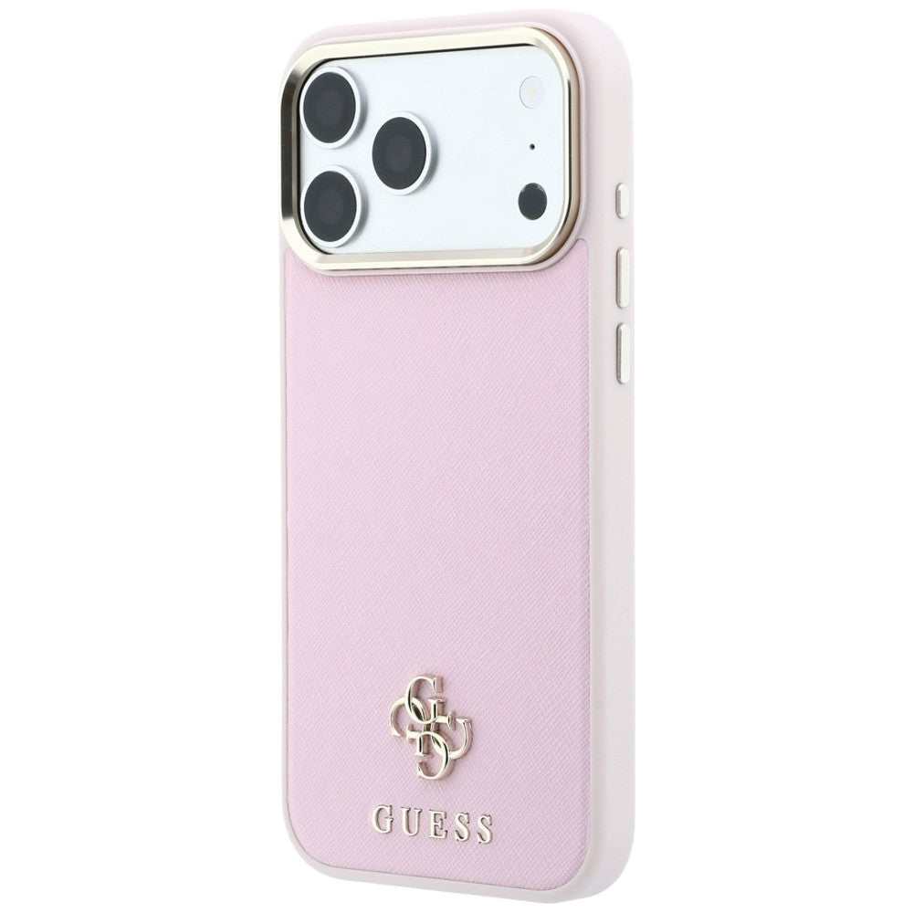 MagSafe-Hülle für Apple iPhone 18 Pro Max / 17 Pro Max, Guess, Saffiano Small 4G Classic, Rosa