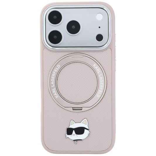 MagSafe-Hülle für Apple iPhone 18 Pro Max / 17 Pro Max, Karl Lagerfeld, Ring Stand 360 Choupette Pin, Rosa