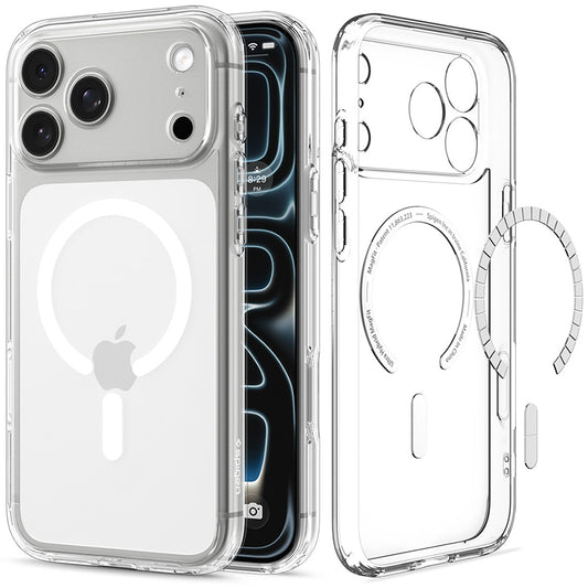 MagSafe-Hülle für Apple iPhone 18 Pro Max / 17 Pro Max, Spigen, Ultra Hybrid, Transparent Weiß ACS12118