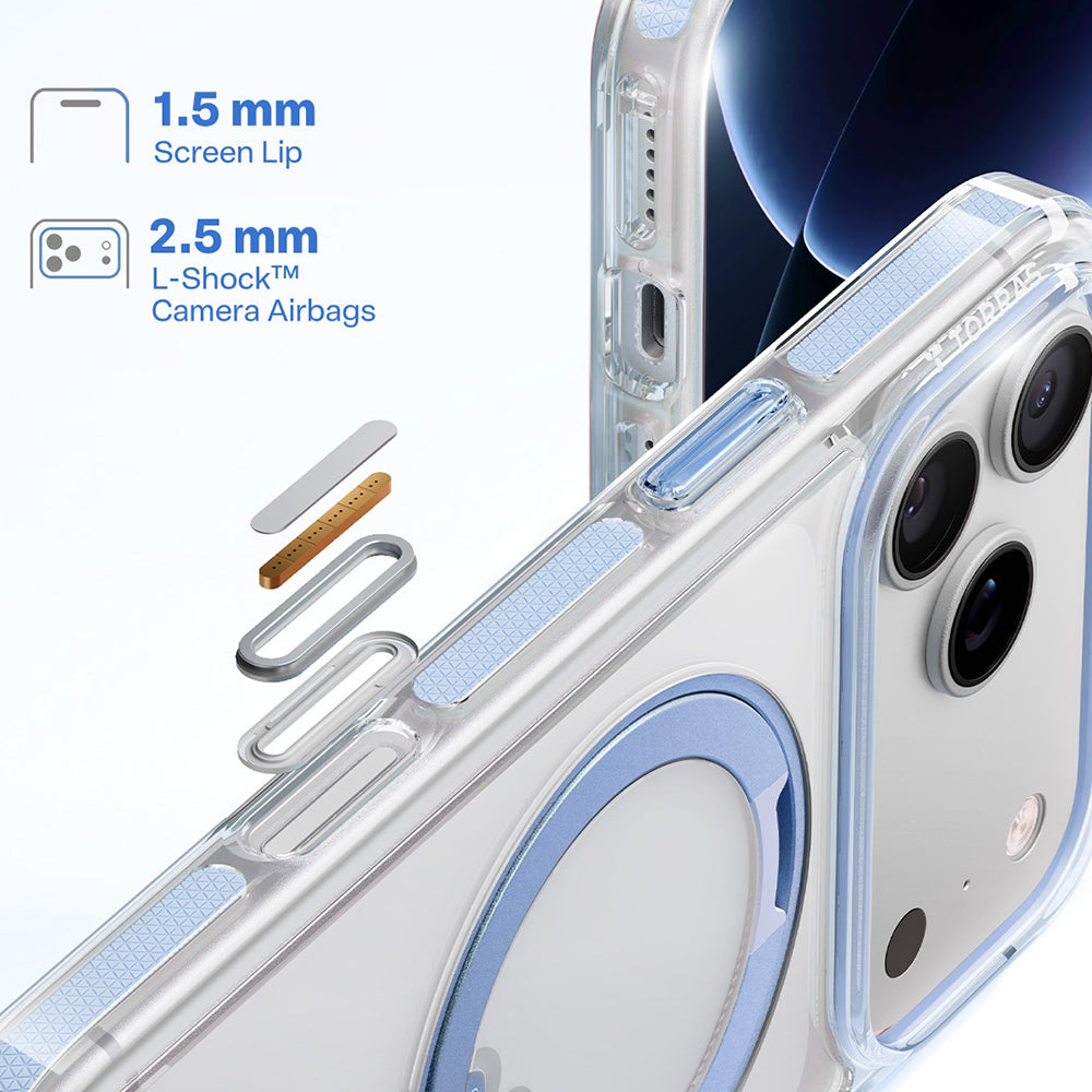 MagSafe-Hülle für Apple iPhone 18 Pro Max / 17 Pro Max, Torras, Ostand O3 Light, Blau