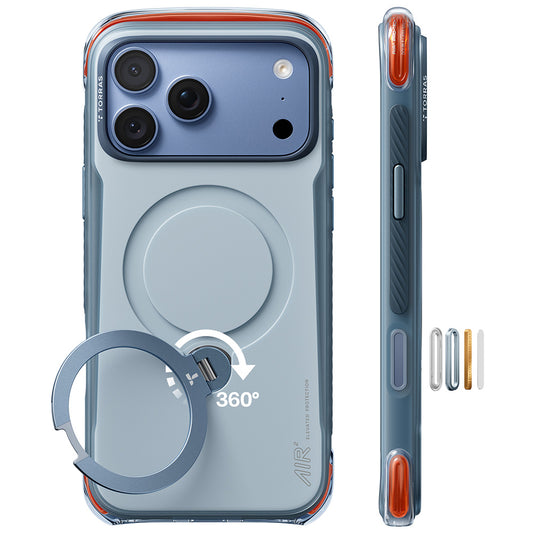 MagSafe-Hülle für Apple iPhone 18 Pro Max / 17 Pro Max, Torras, Ostand Q3 Air Pro, Blau
