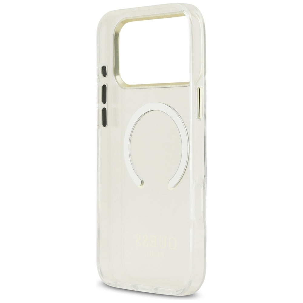 MagSafe-Hülle für Apple iPhone 18 Pro Max, Guess, Metal Outline, Gold