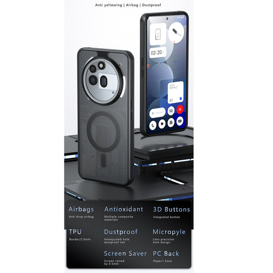 MagSafe-Hülle für Nothing Phone (3a) Pro, Techsuit, PureFrost, Schwarz