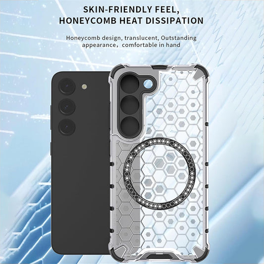 MagSafe-Hülle für Oppo Reno13, Techsuit, HoneyComb Shield, Weiß