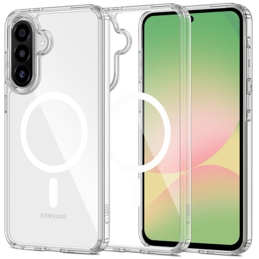 MagSafe Hülle für Samsung Galaxy A56 A566, Tech-Protect, Flexair Hybrid, Transparent