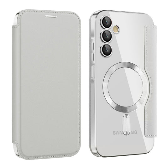 MagSafe-Hülle für Samsung Galaxy A15 5G A156 / A15 A155, Techsuit, SmartMag Book, Grau