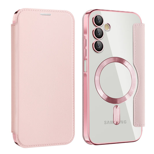 MagSafe-Hülle für Samsung Galaxy A15 5G A156 / A15 A155, Techsuit, SmartMag Book, Rosa