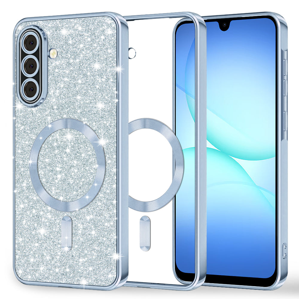 MagSafe Case for Samsung Galaxy A17 4G / A17 5G, Techsuit, Luxury Glitter, Blue