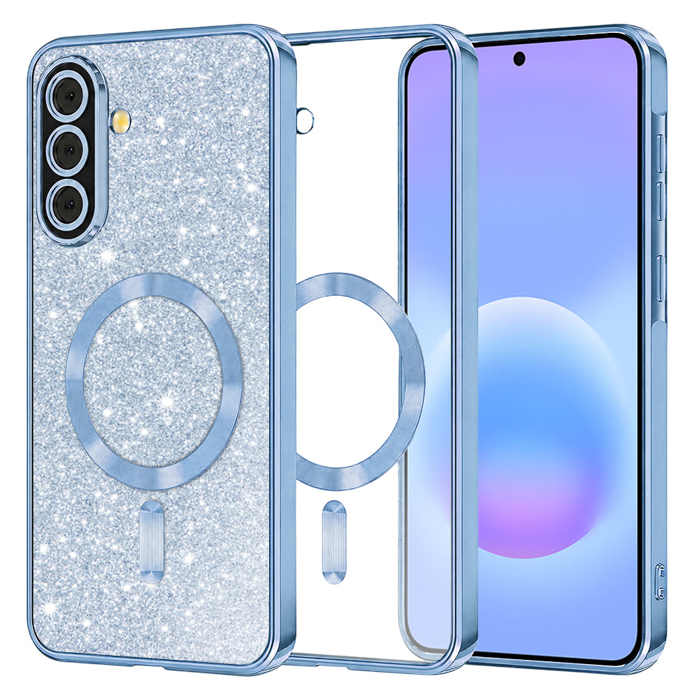 MagSafe Case for Samsung Galaxy A57 5G, Techsuit, Luxury Glitter, Blue