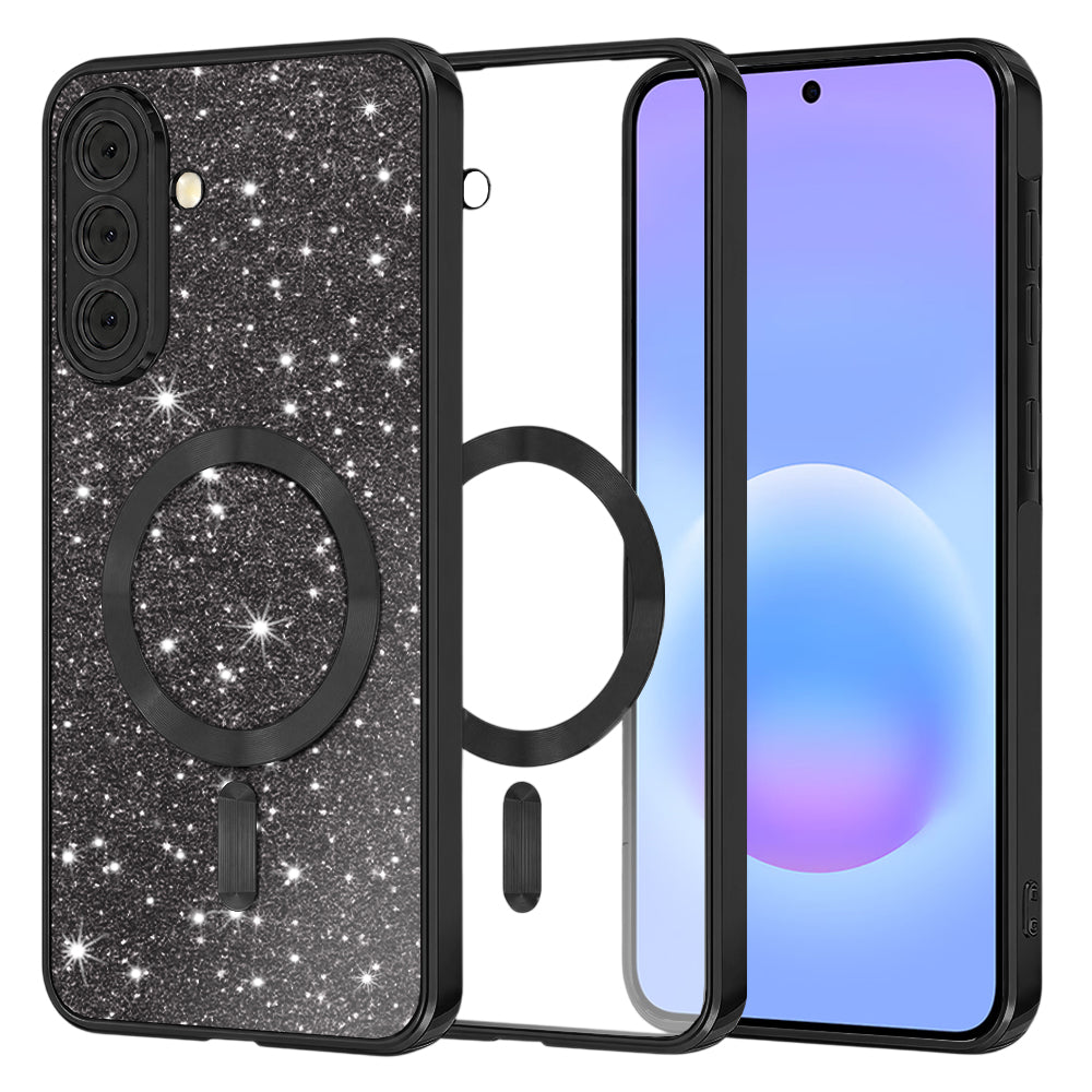 MagSafe Case for Samsung Galaxy A57 5G, Techsuit, Luxury Glitter, Black