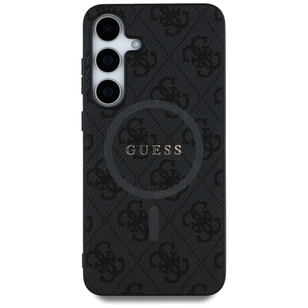 MagSafe Case for Samsung Galaxy S25 S931, Guess, 4G Ring Classic Logo, Black