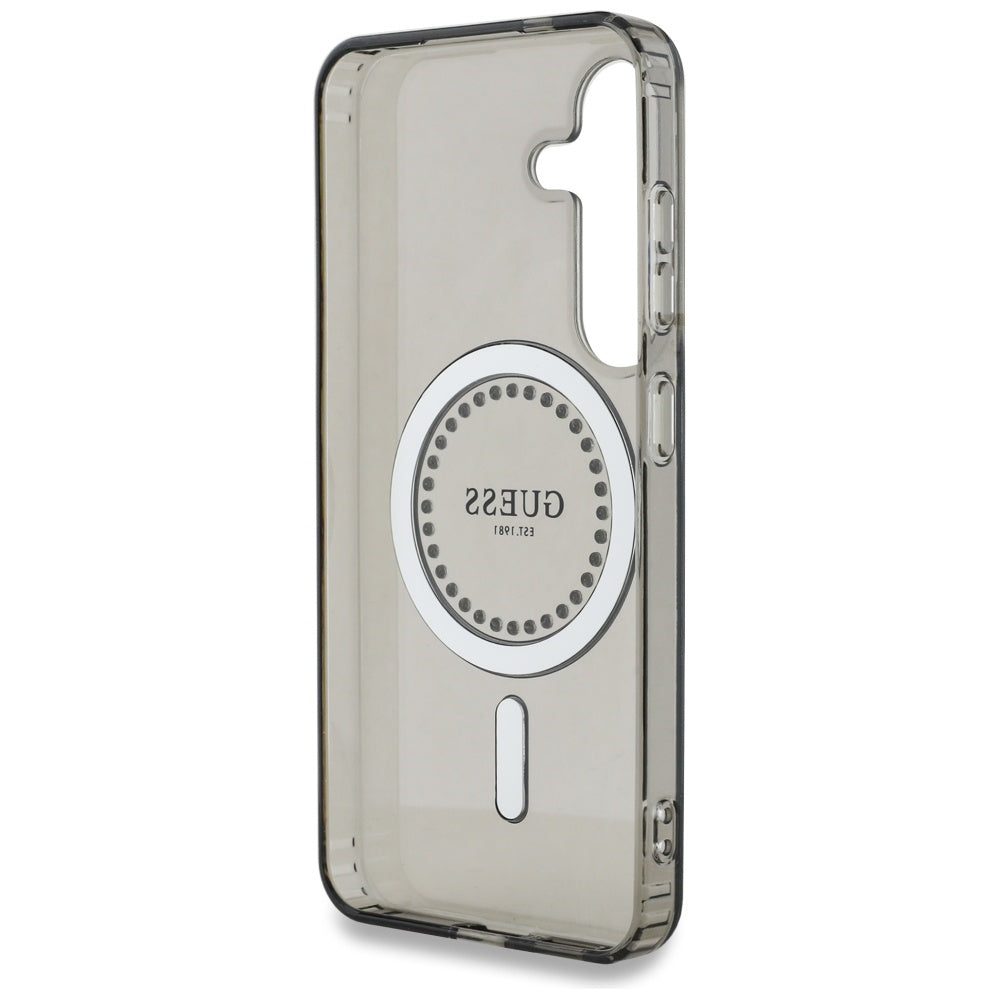 MagSafe Hülle für Samsung Galaxy S25 S931, Guess, IML Rhinestone, Schwarz