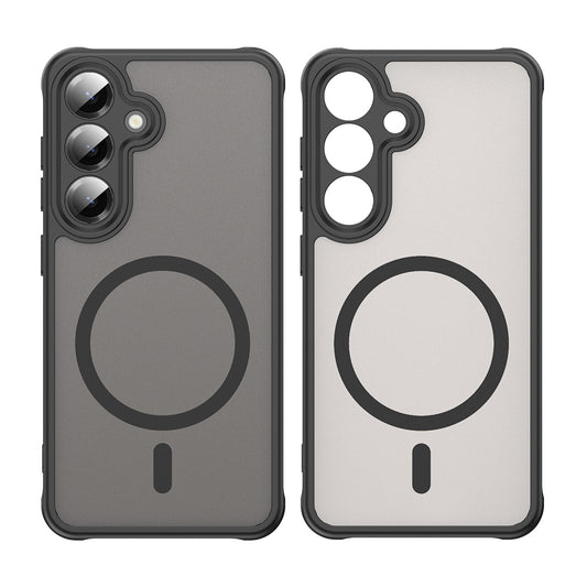 MagSafe Case for Samsung Galaxy S25 S931 / S24 S921, Techsuit, HaloFrost II (Big Lens Hole), Black